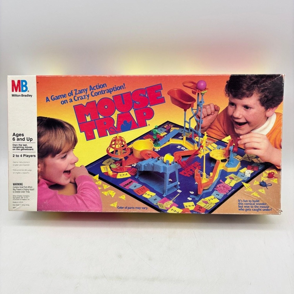 Vintage 1986 Mouse Trap Board Game Milton Bradley 100% COMPLETE 80s Retro